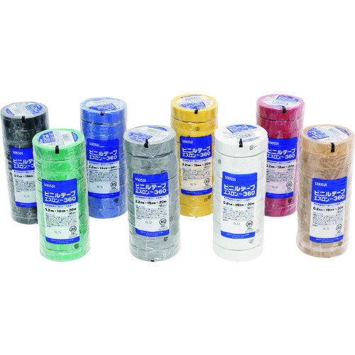 積水 エスロンテープ#360 19×20 青 (1巻) 品番：V360A2N