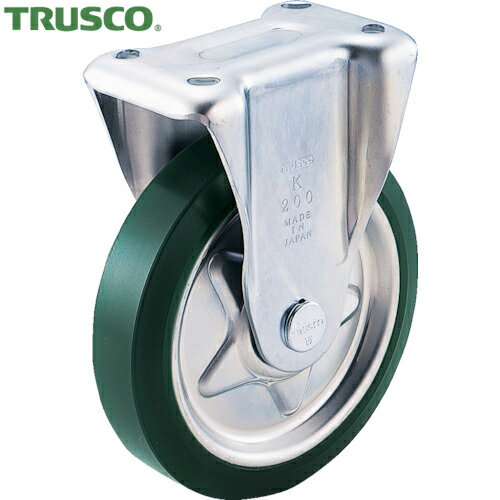 トラスコ TRUSCO プレス製ウレタンキャスター 固定 Φ200mm (1個) 品番：TUK-200