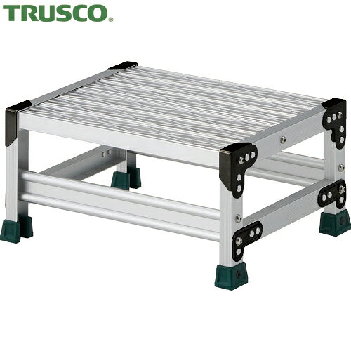 トラスコ TRUSCO 作業用踏台 アルミ製・グレーチング仕様 SUS金具 1段 高さ0.25m 天板500×400 (1台) 品..