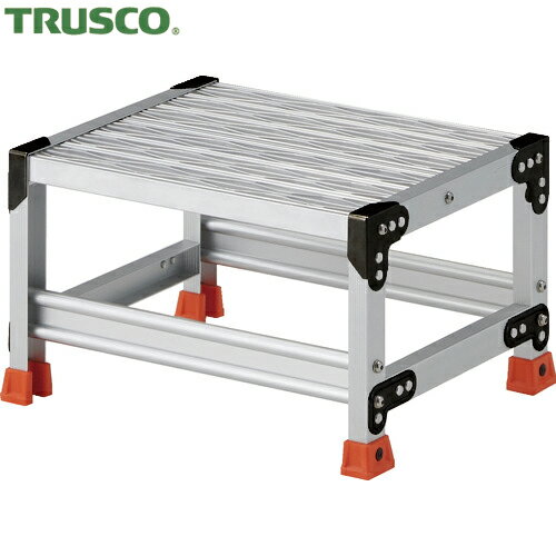 トラスコ TRUSCO 作業用踏台 アルミ製・グレーチング仕様 SUS金具 1段 高さ0.3m 天板500×400 (1台) 品..
