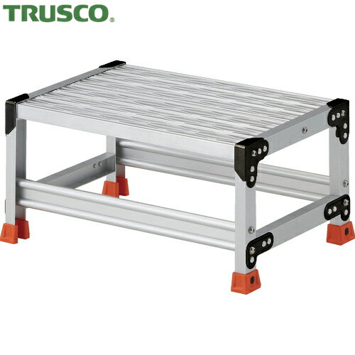 トラスコ TRUSCO 作業用踏台 アルミ製・グレーチング仕様 SUS金具 1段 高さ0.3m 天板600×400 (1台) 品..