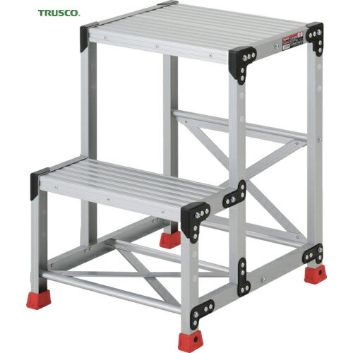 TRUSCO(トラスコ) 作業用踏台 アルミ製・高強度タイプ 2段 (1台) 品番：TSF-257