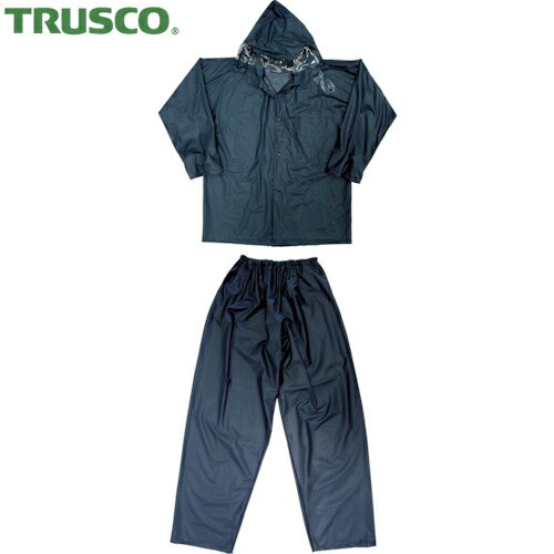 TRUSCO(トラスコ) レインスーツ Mサイズ ネイビー (1着) 品番：TRW55M