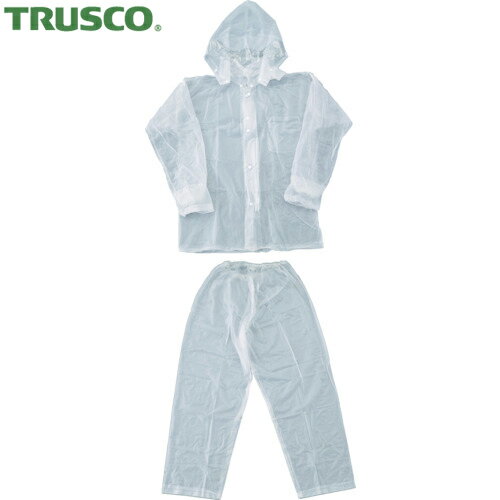 トラスコ TRUSCO 雨具 合羽 カッパ レインスーツ 3Lサイズ クリア (1着) 品番：TRW903L