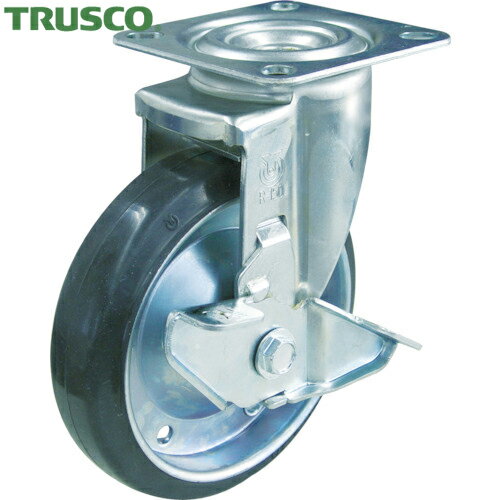 トラスコ TRUSCO キャスター TYSシリーズ 自在 SP付 ゴム車125mm (1個) 品番：TYSB-125
