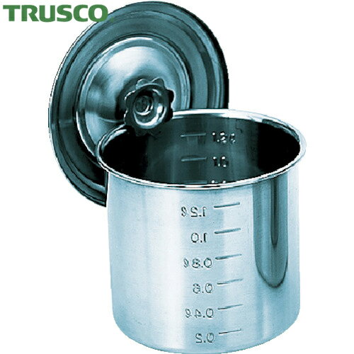 TRUSCO(トラスコ) ステンレスキッチンポット蓋付 100x100 0.7L 手ナシ (1個) 品番：TSH-4610