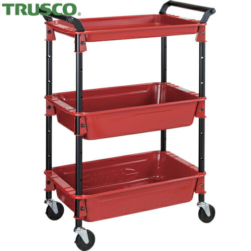 TRUSCO ツールワゴンロイヤル 586X320X833 深2浅1 赤  品番：TWR-4 R