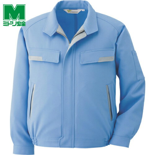 ミドリ安全 作業服 作業着 ユニフォーム 静電気帯電防止作業服 ブルゾン ブルー サイズLL (1着) 品番：VE73 UE LL