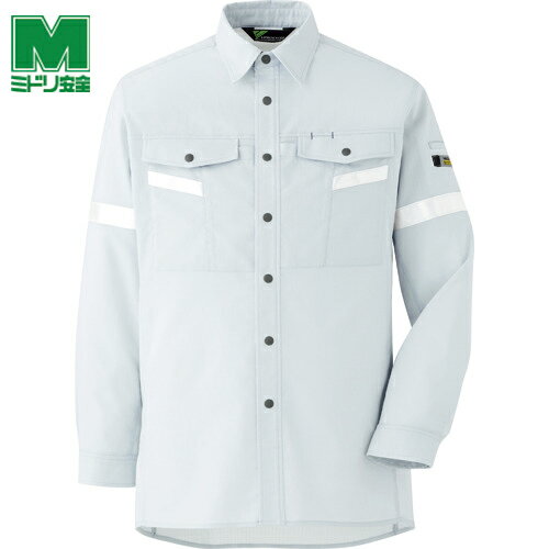 ミドリ安全 作業服 作業着 ユニフォーム ベルデクセル帯電防止 反射材仕様 長袖シャツ VES2551上 LL (1着) 品番：VES2551UE-LL