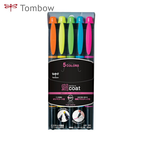 トンボ鉛筆 Tombow 蛍光ペン 蛍光マーカー蛍COAT 5C (1S) 品番:WA-TC5C