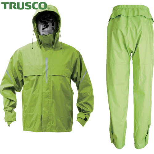 TRUSCO(トラスコ) ベンチレーション(通気口)付レインスーツ ライム L (1着) 品番：TRW360-84-L