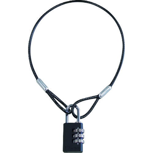 ソール SOL 鍵 ダイヤルキー ワイヤー&パドロックダイヤル錠タイプ 545mm (1個) 品番:3180-30S