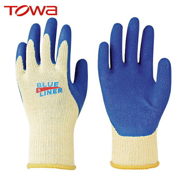 東和 トワロン 作業手袋 天然ゴム背抜き手袋 ブルーライナー S (1双) 品番:300-S