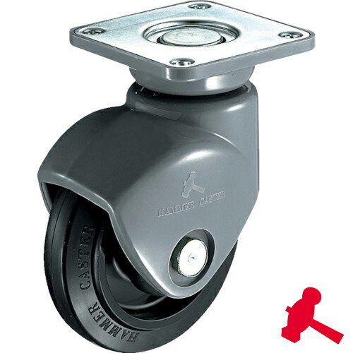 ハンマーキャスター 静音樹脂製キャスター 旋回式ゴム車輪(ラジアルボールベアリング)130mm (1個) 品番..