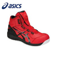 アシックス スニーカー作業靴 ハイカット ウィンジョブCP304 BOA クラシックレッド/ブラック