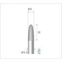 ナカニシ チタンコート超硬カッター 砲弾型 ダブルカット φ6×16×軸φ6 (1本) 品番:21531