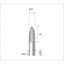 ナカニシ チタンコート超硬カッター 砲弾型 ダブルカット φ6×16×軸φ6 (1本) 品番:21535
