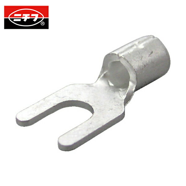 ニチフ 裸圧着端子 Y形（100P）より線2.63〜4.6 外寸8 (1Pk) 品番：3.5Y-4