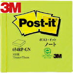 3M(スリーエム) ポスト・イット 75X75mm 100枚 グリーン (1Pk) 品番：654RP-GN