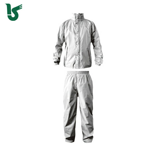 カジメイク 雨具 合羽 カッパ ブリザテックレインスーツ シルバー L (1着) 品番:7740-71-L
