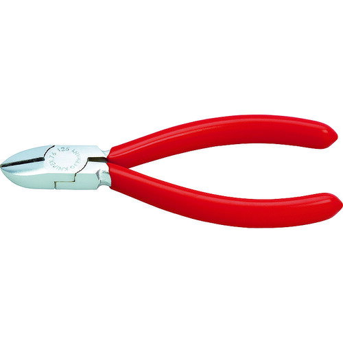 KNIPEX クニペックス エレクトロニクスニッパー プラスチックハンドル クロムメッキ 125mm (1丁) 品番:7603-125