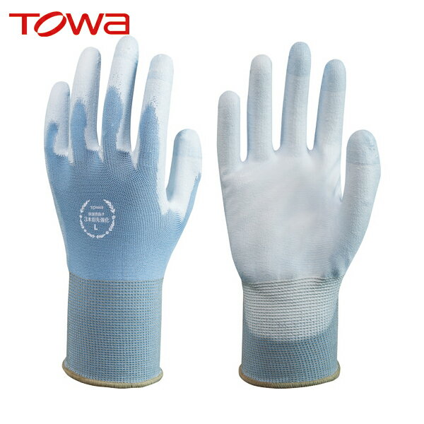 東和 トワロン 作業手袋 ウレタン背抜き手袋 快適背抜き3本指先強化 L (1双) 品番:857-L 作業用手袋 すべり止め ウレタン 背抜き 手袋