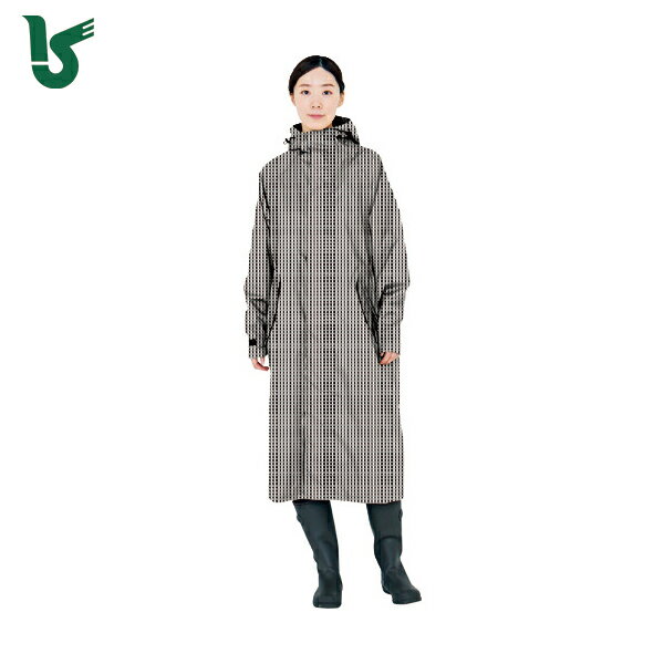 カジメイク 雨具 合羽 カッパ レインスーツ 7440 サイクルモードレインコート ギンガム L (1着) 品番:7440-77-L