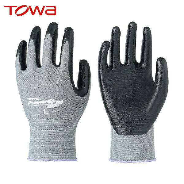 東和 トワロン 作業手袋 ニトリル背抜き手袋 パワーグラブZERO グレー L (1双) 品番:513-L