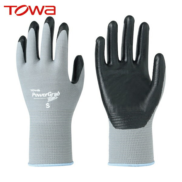 東和 トワロン 作業手袋 ニトリル背抜き手袋 パワーグラブZERO グレー S (1双) 品番:513-S