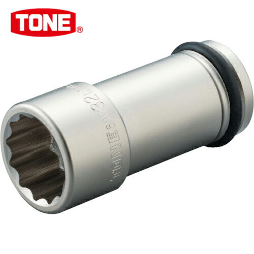 TONE(トネ) インパクト用ロングソケット(12角) 対辺寸法17mm 差込角19.0mm (1個) 品番：6NW-17L100