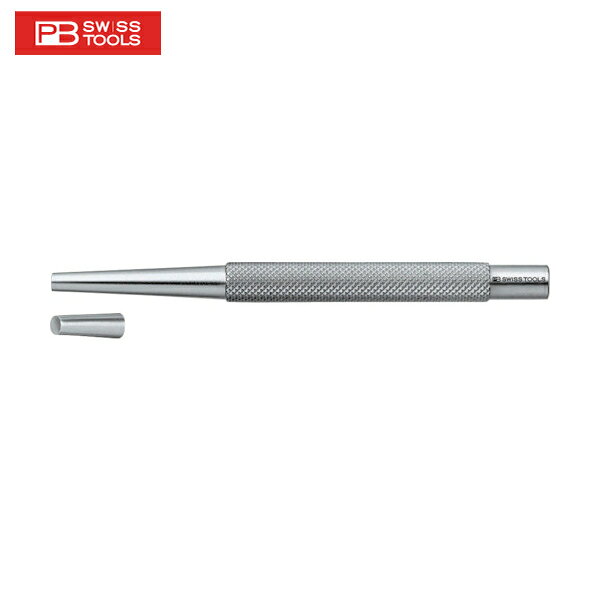 PBスイスツールズ 720-5 テーパーピンポンチ 丸胴 全長120×幅8mm (1本) 品番：720-5