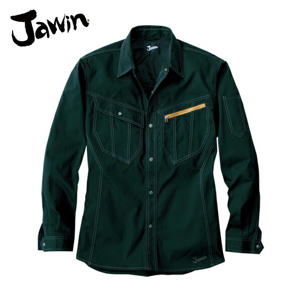 自重堂 Jawin 作業服 作業着 ユニフォーム 長袖シャツ 4Lサイズ ブラック (1着) 品番:51904-044-4L