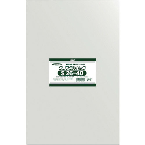 HEIKO OPP袋 テープなし クリスタルパック S26-40 100枚入り (1袋) 品番：6748500 S26-40