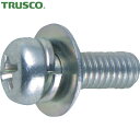 トラスコ TRUSCO ナベ頭座金組込ねじ P=3 三価白 M6×10 27本入 (ばね座金+JISワッシャー付き) (1Pk) 品番:B750-0610