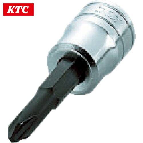 KTC(京都機械工具) ドライバービットソケット 9.5sq.クロスビットソケット 刃先No.3 差込角9.5mm 全長71mm (1個) 品番：BT3-3P