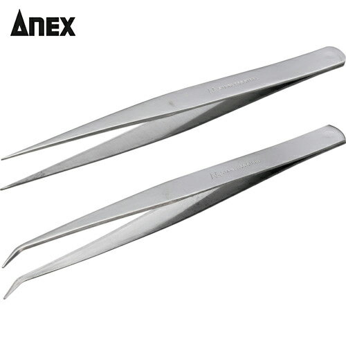 アネックス(Anex) ピンセット AA150mm 2本組 (直・先曲) (1袋) 品番：ATW-S4