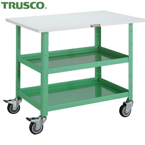 トラスコ TRUSCO ツールワゴン バーディワゴン 750X500 天板付 ウレタン車輪 ヤンググリーン (1台) 品..