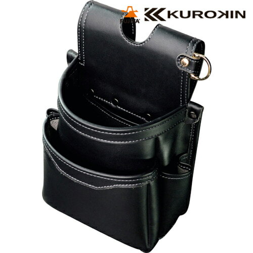 フジ矢 FUJIYA 腰袋薄型2段（黒金 KUROKIN クロキン）LIGHT PU LEATHER SERIES (1個) 品番：AB-32BG