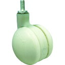SAMSONG デザイン双輪キャスター「Bola」白 ネジ 自在 50mm (1個) 品番:BOLA-T-50-W