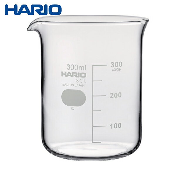 HARIO ビーカー 目安目盛付 300ml (1個) 品番：B-300-SCI