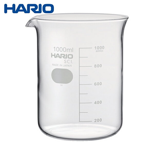 HARIO ビーカー 目安目盛付 1000ml (1個) 品番：B-1L-SCI