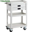 トラスコ TRUSCO ツールワゴン ドルフィン 高さ調節式 600X400 2段引出 ホワイト (1台) 品番:DLWS-A963X-W