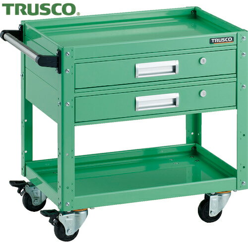 トラスコ TRUSCO ツールワゴン イーグルワゴン 600X400 引出付 4輪自在 ヤンググリーン (1台) 品番：EG..