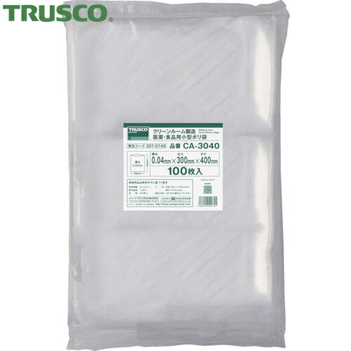 TRUSCO(トラスコ) クリーンルーム製造 医薬・食品用小型ポリ袋 縦340X横230XT0.04 100枚入 透明 (1袋) 品番：CA-2334