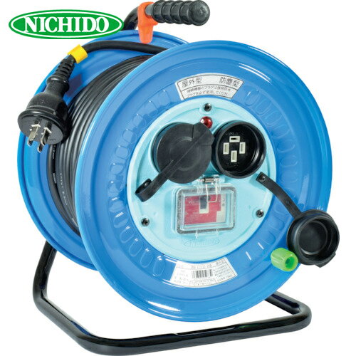 日動工業 NICHIDO 電工ドラム 屋外型 三相200V 過負荷漏電保護兼用ブレーカ付 30m (1台) 品番：DNW-EC3..