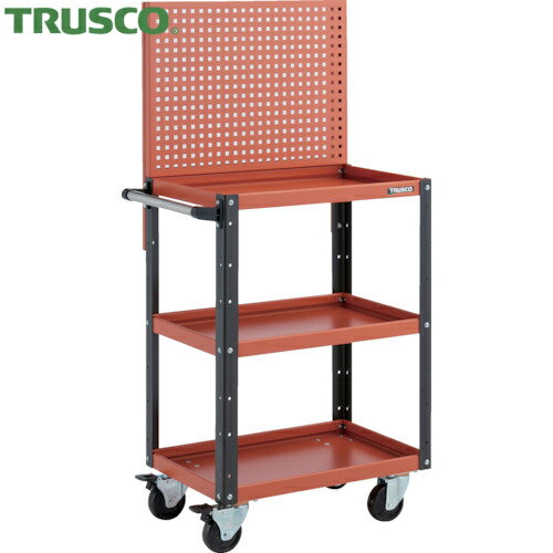 トラスコ TRUSCO ツールワゴン イーグルワゴン 上部パンチングパネル付 600X400X1330 オレンジ／ブラッ..