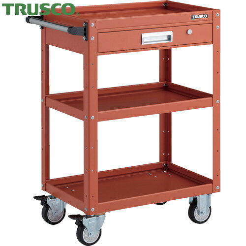 トラスコ TRUSCO ツールワゴン イーグルワゴン 600X400XH880 引出付 ウレタン車輪 オレンジ (1台) 品番：EGW-963VU-OROR