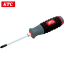 KTC 京都機械工具 樹脂柄ドライバ クロス貫通タイプ 刃先No.3 軸長150mm (1本) 品番:D1P2-3