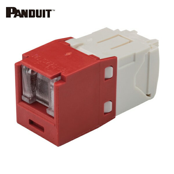 パンドウイット PANDUIT カテゴリ6 シャッター付モジュラージャック 赤 (1個) 品番：CJH688TGRD