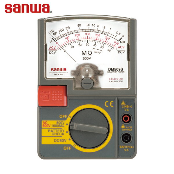 三和電気計器 SANWA アナログ絶縁抵抗計 (1個) 品番:DM509S